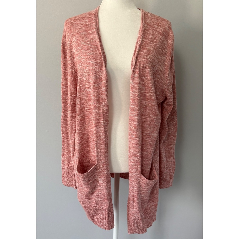 Madewell Open Front Summer Ryder Cardigan Marled Pink Size M Lightweight Duster
